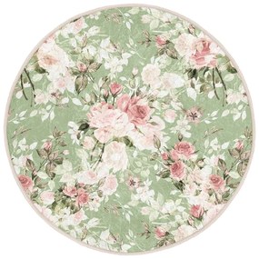 Светлозелен кръгъл килим подходящ за пране и за прахосмукачки роботи ø 80 cm Comfort – Mila Home