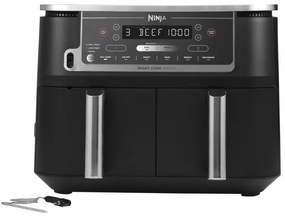 Двоен фритюрник с горещ въздух Ninja AF451EU, 2470W, 9.5 л, 6 програми, Независими зони, Синхронизация, Черен