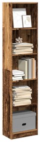 857799 vidaXL Библиотека, старо дърво, 40x24x176 см, инженерно дърво