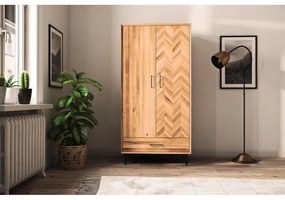 Гардероб от дъбова дървесина в естествен цвят 97x196 cm Abies - The Beds