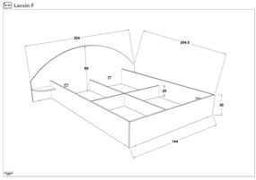 Спалня за матрак 140/200 Лорейн