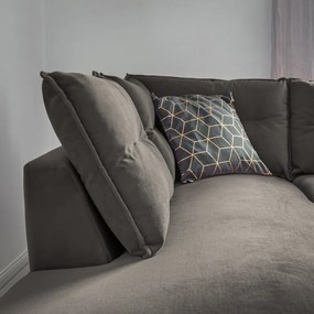 Тъмносиво кадифено ъглово канапе L, ляв ъгъл Stylish Stan - Miuform