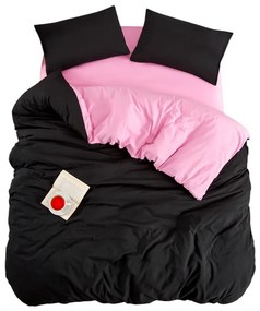 Черно-розово единично удължено спално бельо с включен долен чаршаф 3 части 160x220 cm Classic – Mila Home