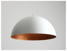 Бяла висяща лампа с детайли в меден цвят , ø 50 cm Lord - CustomForm
