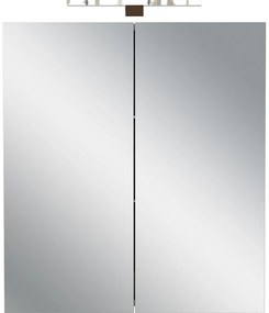 Кремав стенен шкаф за баня с огледало 60x71 cm Arcena – Germania