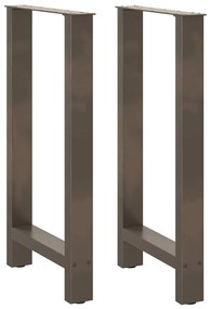 4013327 vidaXL Крака за бар маса, естествена стомана, 2 бр., 40 x (90-91) см, стомана