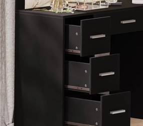 Голяма тоалетка с осветление 80 x 40 x 110cm черна
