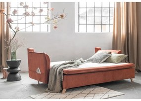 Кадифен сгъваем диван тухлен 225 cm Charming Charlie – Miuform