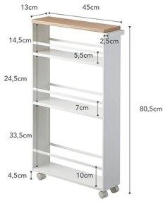 Бял метален рафт за баня 47,5x81 cm Tower – YAMAZAKI