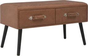 247544 vidaXL Маса за кафе, тъмнокафява, 80x40x46 см, изкуствена кожа