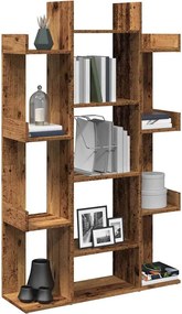 856692 vidaXL Шкаф за книги от старо дърво 86x25,5x140 cm Инженерна дървесина