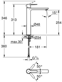 Кран за тоалетна Grohe Lineare New XL Maca-Glossy silver
