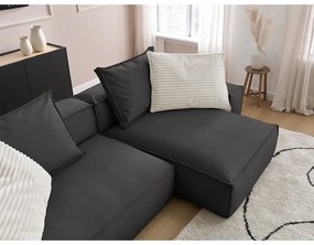 Черен ъглов диван от изкуствена кожа (променлив) Boheme – Bobochic Paris