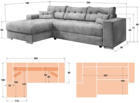 Разтегателен ъглов диван Сандер