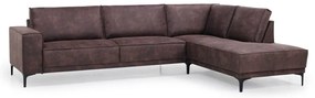 Кафяв ъглов диван от изкуствена кожа (десен ъгъл) Copenhagen - Scandic