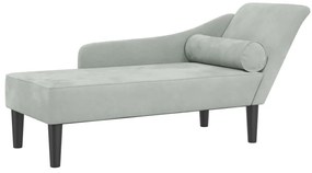 4007588 vidaXL Кушетка с възглавници, светлосива, кадифе