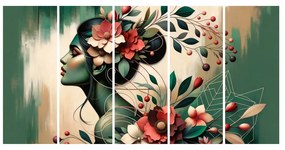 картини от 5 части – Момиче с природа