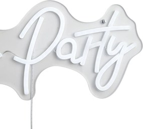 Неонова стенна лампа бяла с LED - Let's Party