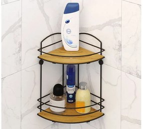 Ъглова етажерка за баня TEKNO TEL BK-074B , 2 нива , дърво