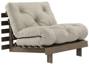 Сиво-бежово разтегаемо ленено кресло Roots Carob – Karup Design