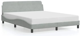 373212 vidaXL Рамка за легло Dover, светлосива, 160x200 см, кадифе