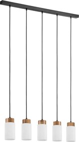 Полилей на кабел MARKUS 5xE27/15W/230V черен/дъб