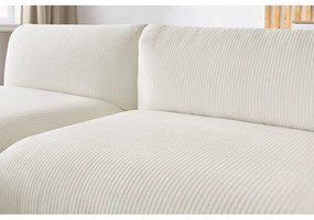 Ъглов диван от бял велур (ляв ъгъл) Lecomte - Bobochic Paris