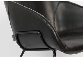 Черно кресло от изкуствена кожа Feston - Zuiver