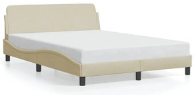 373190 vidaXL Рамка за легло Dover, кремава, 140x200 см, плат