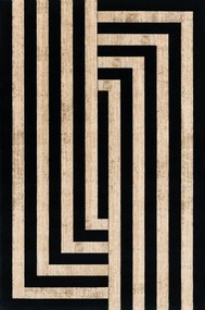Черно-бежов вълнен килим 170x240 cm Agnus Art Deco II – Agnella