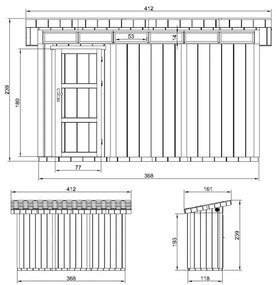 LP® SmartSide® панелен навес с под– 118 x 368 см – 4 м2