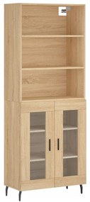 3189336 vidaXL Висок шкаф, дъб сонома, 69,5x34x180 см, инженерно дърво