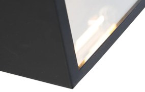 Интелигентна външна стенна лампа черна със стъкло, включваща WiFi ST64 - Rotterdam Long