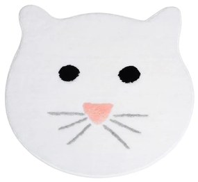 Бяла постелка за баня Cat, ⌀ 90 cm - Foutastic