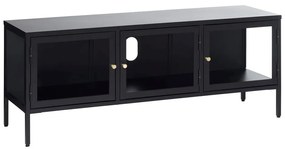Черна метална маса за телевизор 132x52 cm Carmel - Unique Furniture