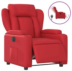 3204535 vidaXL Електрически стол реклайнер, червен, изкуствена кожа