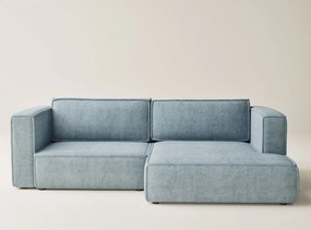 Светлосин шенилов сгъваем/с място за съхранение ъглов диван (десен ъгъл) Velto – Maison de Rêve