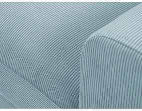 Светлосин разтегателен ъглов диван с място за съхранение от рипсено кадифе (ляв ъгъл) Kyoto – Cosmopolitan Design