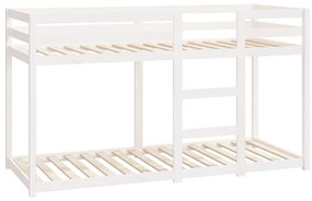 Двуетажно легло Regan, бяло, 75x190 см, борово дърво масив