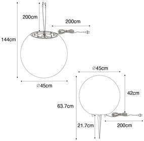 Смарт външна лампа бяла 45 см IP65 вкл. LED - Nura