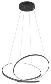 Матово черно LED затъмняващо се висящо осветително тяло Darvin – Trio