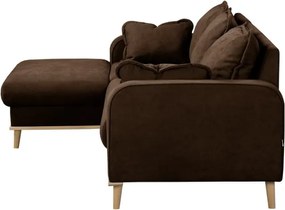 Тъмнокафяв ъглов диван (ляв ъгъл) Beata - Ropez