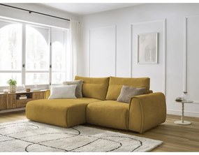 Ъглов диван в цвят жълта охра Aden – Bobochic Paris