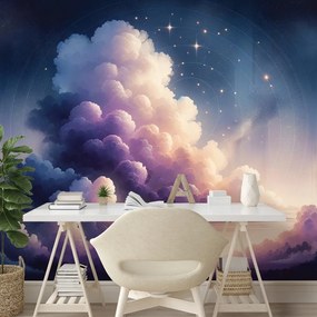Самозалепващ тапет – Звездно небе над облачен пейзаж