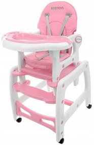 Детски многофункционален стол за хранене 3в1 ECOTOYS HC-223 PINK