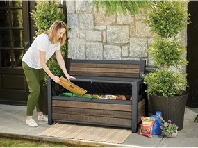 Тъмнокафява пластмасова градинска пейка Deco – Keter