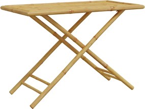 365879 vidaXL Сгъваема градинска маса, 110x55x75 см, бамбук