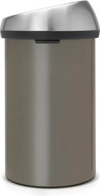 Кош за боклук Brabantia Touch Bin 647249, 60 л, Плавно и безшумно отваряне, Сив