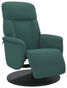 356684 vidaXL Реклайнер стол с опора за крака, тъмнозелен, кадифе