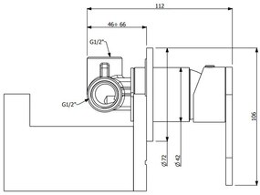 стена смесител за кран Slim Vicario -Бял - Mat